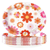 50 Pcs Daisy Wedding Oval Paper Plates - Grencian