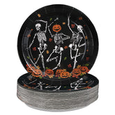 50 Pcs Dancing Pumpkin Skull Party Paper Plates - Grencian