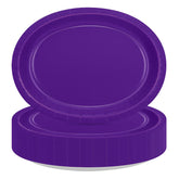 50 Pcs Dark Purple Oval Paper Plates - Grencian