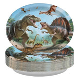 50 Pcs Dinosaur Oval Party Paper Plates - Grencian