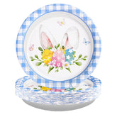 50 Pcs Easter Blue Bunny Party Paper Plates - Grencian
