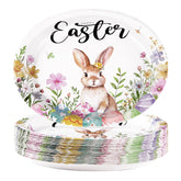 50 Pcs Easter Oval Party Paper Plates - Grencian