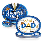 50 Pcs Fathers Day Oval Party Paper Plates - Grencian