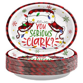 50 Pcs Funny Christmas Oval Paper Plates - Grencian