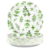 50 Pcs Green Leaf Party Paper Plates - Grencian