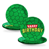 50 Pcs Green Turtle Party Paper Plates - Grencian