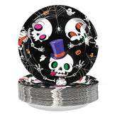 50 Pcs Halloween Cute Skull Party Paper Plates - Grencian