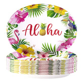 50 Pcs Hawaiian Oval Party Paper Plates - Grencian