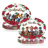 50 Pcs Kentucky Derby Oval Party Paper Plates - Grencian