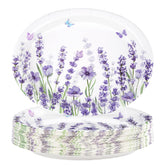 50 Pcs Lavender Oval Party Paper Plates - Grencian