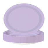 50 Pcs Light Purple Oval Paper Plates - Grencian