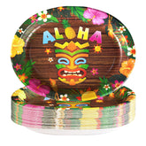 50 Pcs Luau Oval Party Paper Plates - Grencian