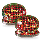 50 Pcs Mexican Feliz Oval Paper Plates - Grencian