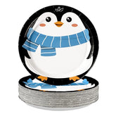 50 Pcs Penguin Party Paper Plates - Grencian