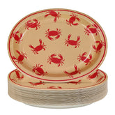 50 Pcs Red Crab Oval Paper Plates - Grencian