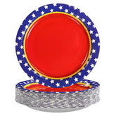 50 Pcs Red Wite Star Party Paper Plates - Grencian