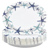 50 Pcs Starfish Oval Party Paper Plates - Grencian
