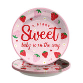 50 Pcs Strawberry Baby Shower Party Paper Plates - Grencian