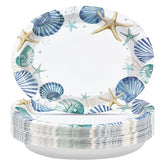 50 Pcs Under the Sea Oval Party Paper Plates - Grencian