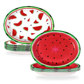 50 Pcs Watermelon Oval Party Paper Plates - Grencian