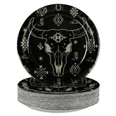 50 Pcs Western Cow Skull Party Paper Plates - Grencian