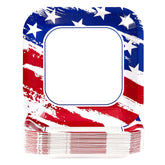 50Pcs 4th of July Square Paper Plates - Grencian
