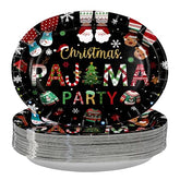 50Pcs Christmas Pajama Oval Paper Plates - Grencian