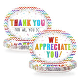 50Pcs Corlorful Thank You Oval Paper Plates - Grencian