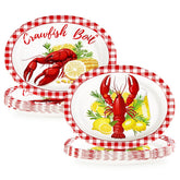 50Pcs Crawfish Boil Oval Paper Plates - Grencian