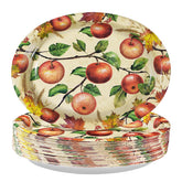 50Pcs Fall Apple Oval Paper Plates - Grencian