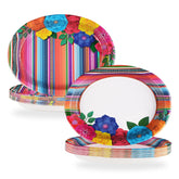 50Pcs Mexican Fiesta Oval Paper Plates - Grencian
