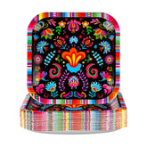 50Pcs Mexican Square Paper Plates - Grencian