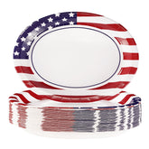 50Pcs Patriotic Oval Paper Plates - Grencian