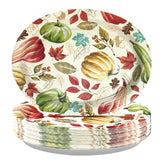 50Pcs Red Green Pumpkin Oval Paper Plates - Grencian