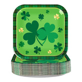 50Pcs St. Patrick's Day Square Paper Plates - Grencian