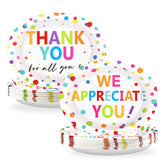 50Pcs Thank You Oval Paper Plates - Grencian