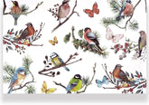 50Pcs Vintage Bird Paper Placemats 11" x 17" - Floral Butterfly Disposable Table Mats - Grencian