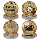 60 Pcs 7-inch Escape Room Party Plates - Grencian