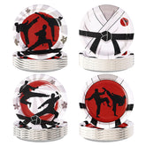 60 Pcs 7-inch Karate Party Plates - Grencian
