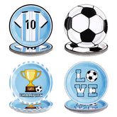 60 Pcs 9-inch Football Player Blue Party Plates - Grencian