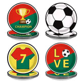 60 Pcs 9-inch Red Green Soccer Party Plates - Grencian
