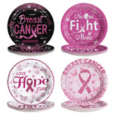 60 Pcs Breast Cancer Awareness Party Plates - Grencian