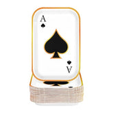60 Pcs Casino Cards Square Paper Plates - Grencian