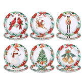 60 Pcs Christmas Cardinal Bird Party Plates - Grencian