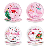 60 Pcs Christmas Flamingo Party Plates - Grencian