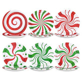 60 Pcs Christmas Peppermint Party Plates - Grencian