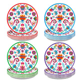 60 Pcs Colorful Mexican Party Plates - Grencian