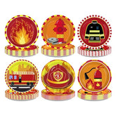 60 Pcs Firetruck Party Plates - Grencian