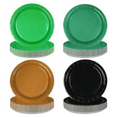 60 Pcs Green Brown Black Party Plates - Grencian