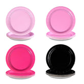 60 Pcs Hot Pink and Black Party Plates - Grencian